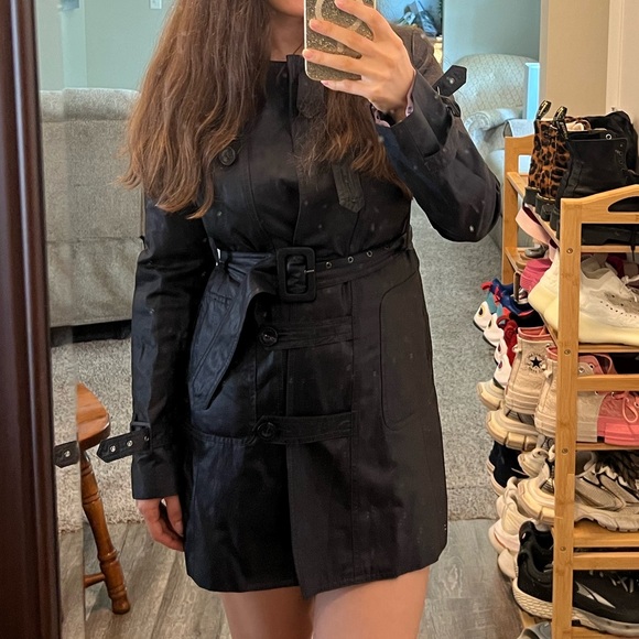 7 for all mankind black trench coat - Picture 1 of 7